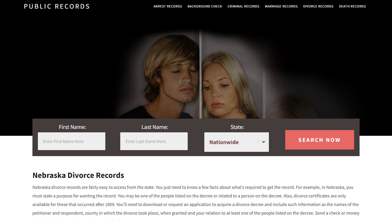 Nebraska Divorce Records | Enter Name and Search. 14Days Free